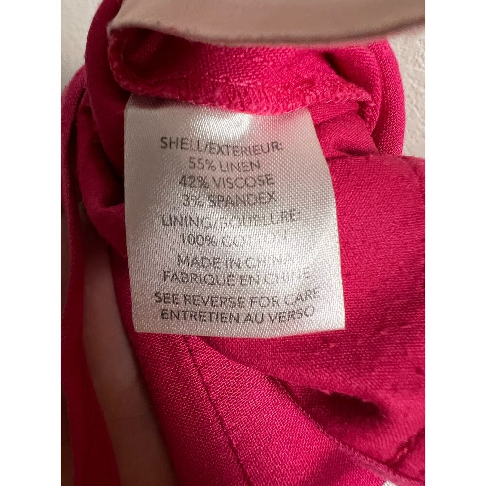 Milly Anya Pink Linen Double Bow Sleeveless Romper Size 6 - Picture 14 of 16